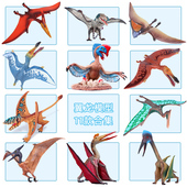 侏罗纪仿真翼龙玩具恐龙模型无齿翼龙风神古魔实心儿童男孩玩具