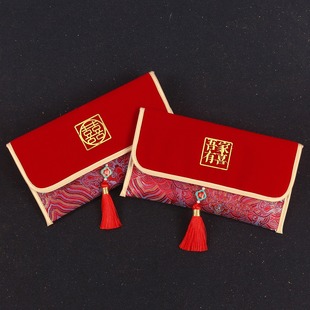 2026新款红包结婚专用婚礼高级感新婚父母改口万元大号布艺红包袋