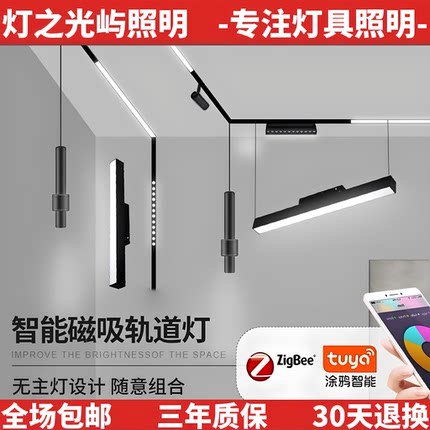 涂鸦ZigBee磁吸轨道灯Ra97全光谱20款轨道泛光格栅聚光灯暗装明装