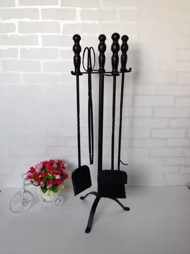 Европейская и американская печь камин -инструмент лопат огненной крюк Огненной Тонг Железный Железный Жареный печи с четырьмя местами