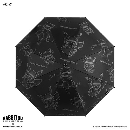 RABBITUU×HARSHANDCRUEL手绘神奇宝贝联名款晴雨伞黑胶太阳伞