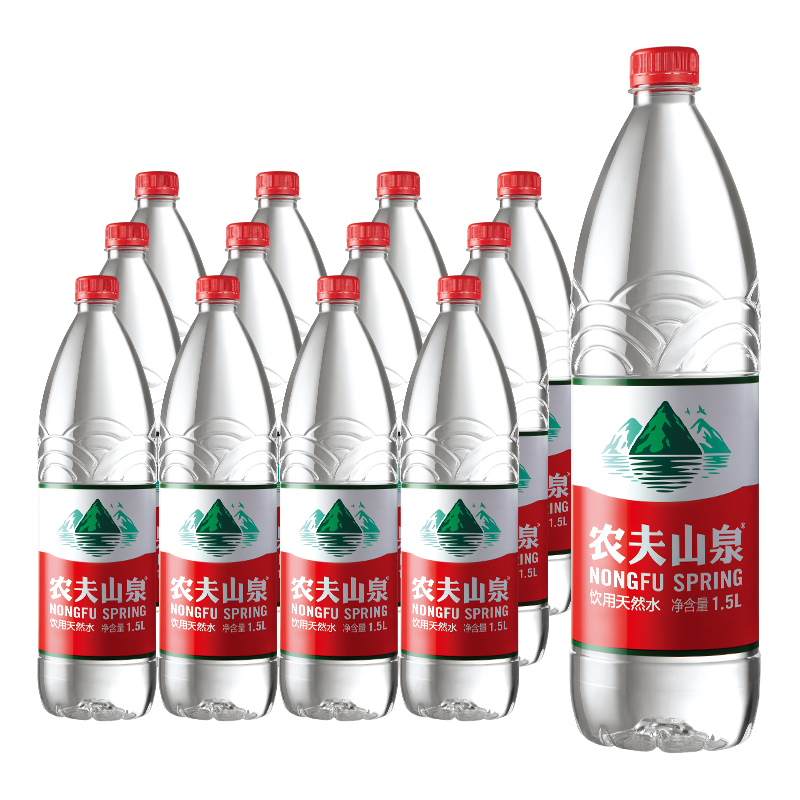农夫山泉饮用水天然水1.5L*12瓶整箱包邮弱碱性非矿泉大瓶装水