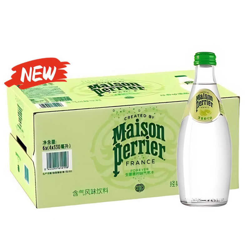 Perrie巴黎水法国进口330ml*24瓶整箱包邮含气风味饮料玻璃瓶特价