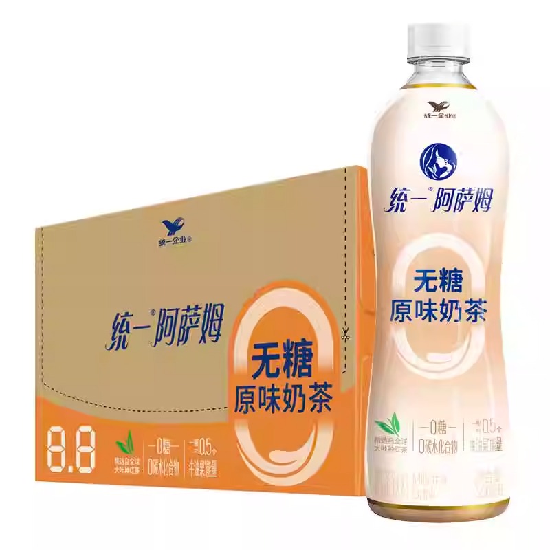 统一奶茶阿萨姆无糖原味500ml*15瓶真0糖茶饮料整箱
