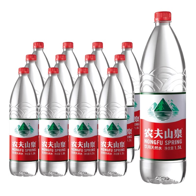 农夫山泉饮用水天然水1.5L*12瓶整箱包邮弱碱性非矿泉水大瓶装水