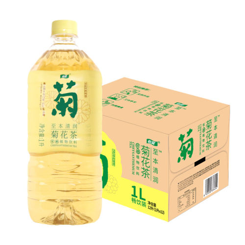 怡宝至本清润菊花茶1L*12瓶整箱包邮450ml大瓶装畅饮低糖植物饮