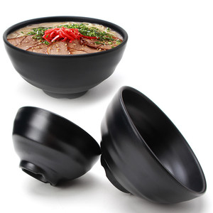 黑色泡面碗金匠福仿瓷馄饨碗日式