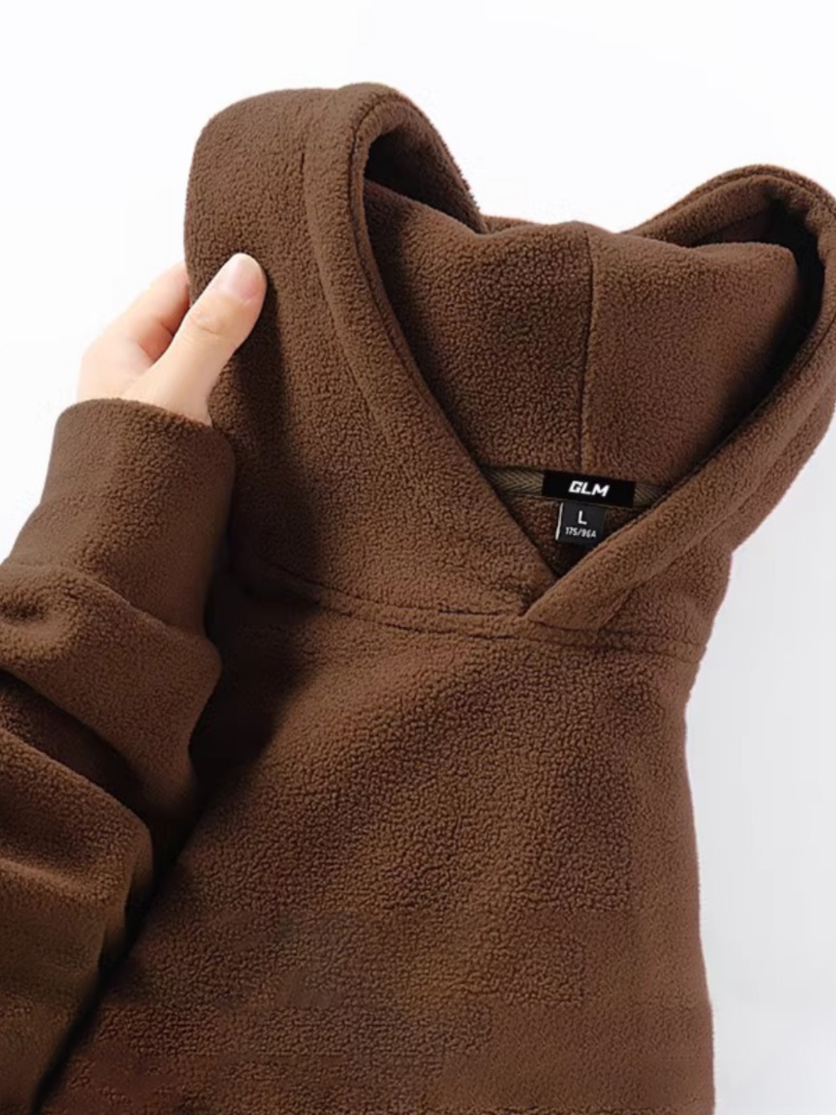 2025新款美式潮牌摇粒绒卫衣男冬季加绒加厚奥利绒保暖连帽外套