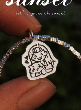 人物手链手链999纯银设计原创