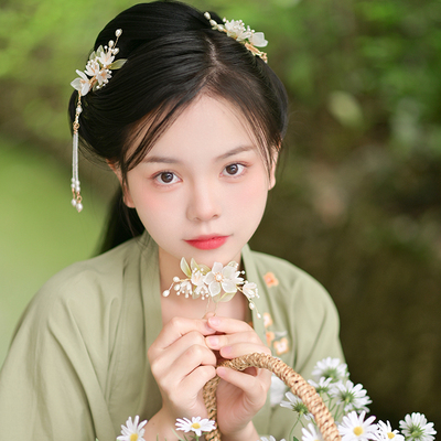 汉服仙气流苏对夹发钗套装