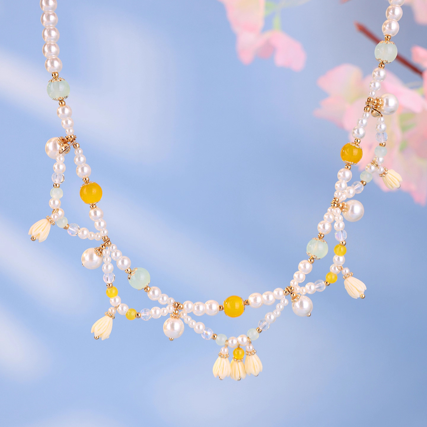 【铃花】黄色铃兰花吊坠国风项链