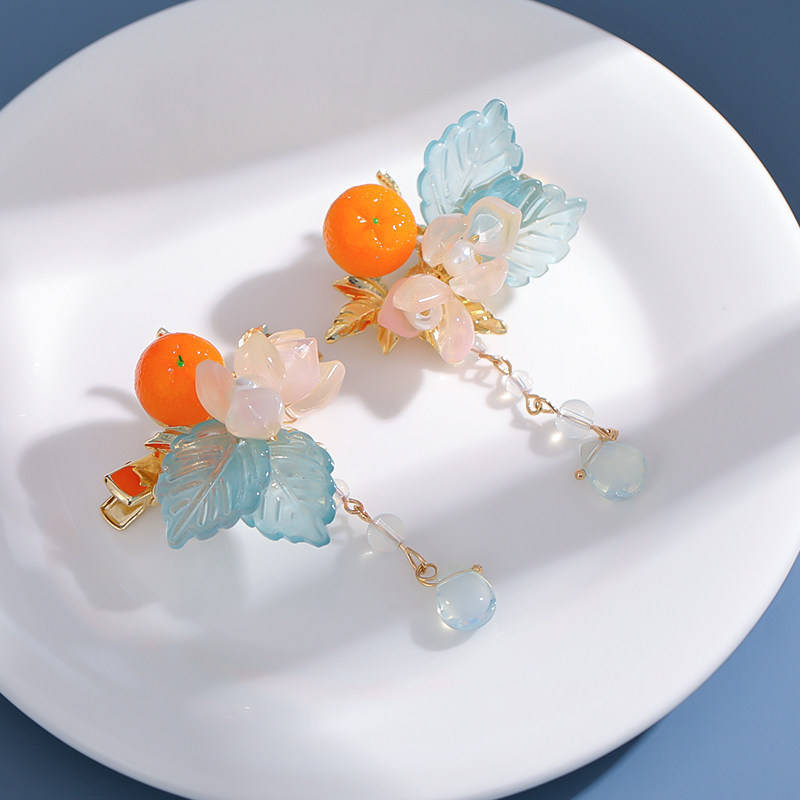 古风发夹瑶瑶公主发饰瑶妹遇见神鹿可爱小橘子对夹小橙子汉服配饰