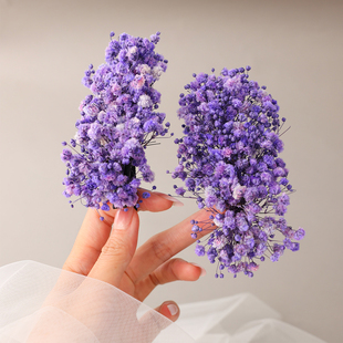 新中式发夹满天星流苏对夹指环套装古风花朵戒指发卡甜美汉服头饰