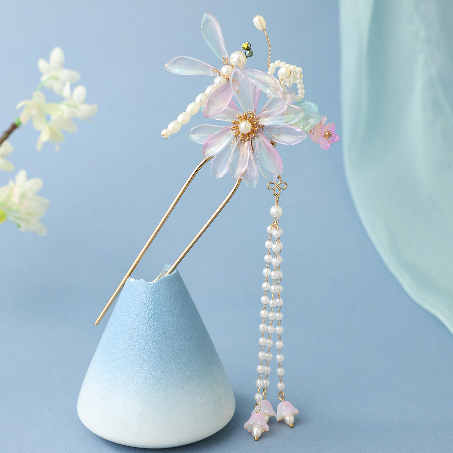 古风发饰蜻蜓流苏发簪新中式