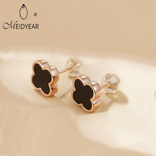 耳钉四叶草女2025新款爆款高级感轻奢大气S925纯银养耳洞独特耳饰