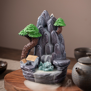 新款 倒流香家用室内檀香沉香创意摆件倒流香炉香薰净化空气除臭