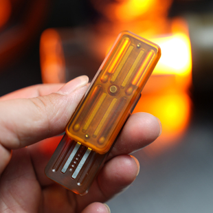 回弹PEI机械币棘轮EDC段落推牌啪啪币解压神器减压指尖玩具琥珀色