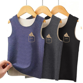 洋气休闲内搭上衣马甲打底衫 男童女童保暖内衣德绒无袖 背心秋冬季