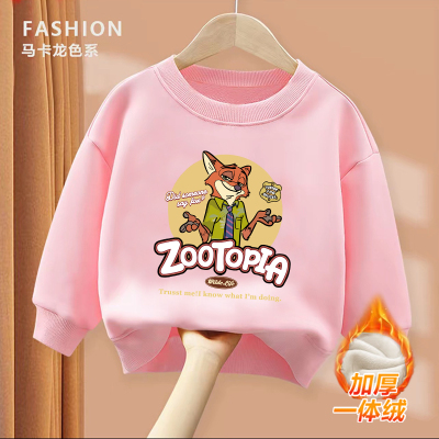 加绒加厚朱迪尼克圆领卫衣男女童疯狂动物城2026新款纯棉圆领卫衣