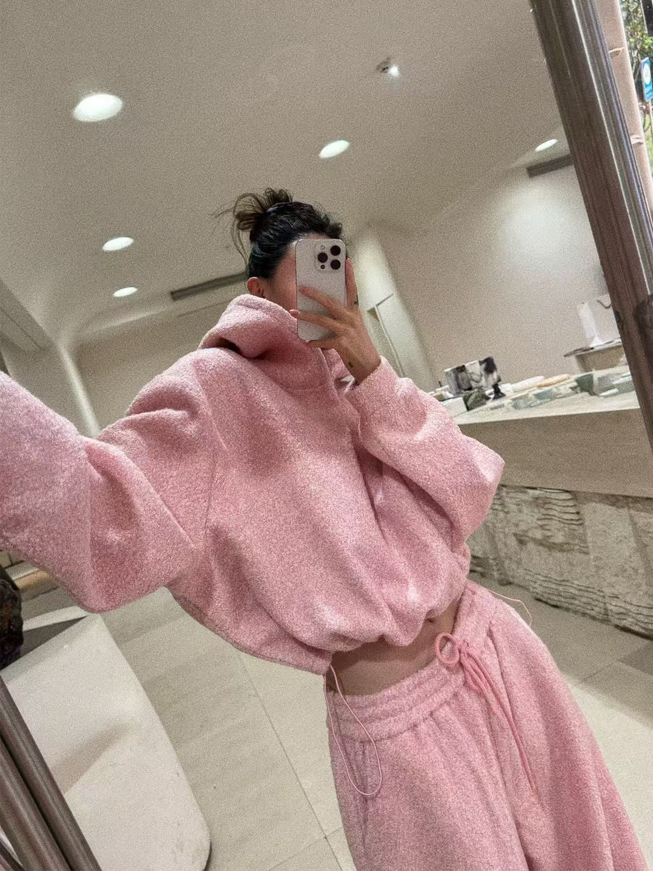 2025新款韩版宽松开衫上衣显瘦秋冬休闲裤阔腿裤套装