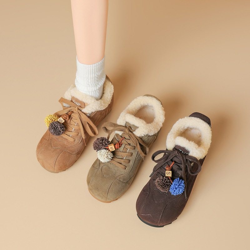 ZHR内增高松果圆头平底勃肯鞋冬季新款复古加绒百搭保暖多巴胺女,女鞋,勃肯鞋/软木鞋,淘宝优惠券,粉丝福利购,淘宝优惠卷