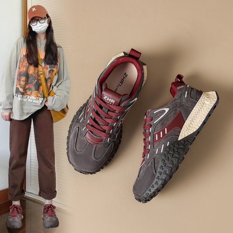 ZHR则则棕色复古德训鞋女春季新款轻便耐磨板鞋柔软透气休闲鞋女,女鞋,德训鞋,淘宝优惠券,粉丝福利购,淘宝优惠卷