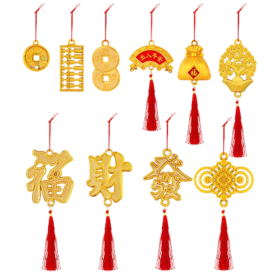 2026新年盆栽树挂件装饰马年过年