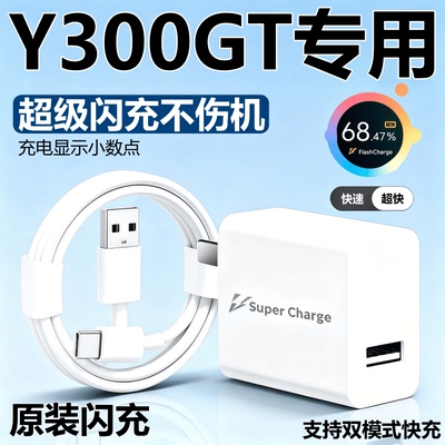 适用vivoY300GT充电器头线闪充线