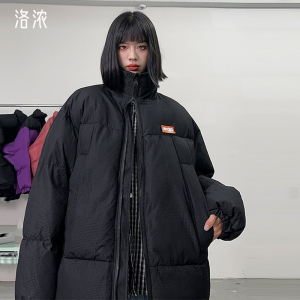 洛浓无性别冬季棉衣男女加厚面包服外套休闲立领学院风百搭青少年