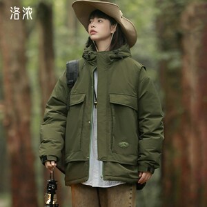 洛浓无性别冬季棉服男女加厚加棉休闲外套时尚百搭潮牌高街青少年