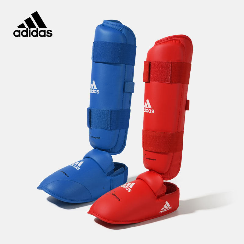 adidas阿迪达斯空手道护腿胫专业比赛护脚胫护具护小腿板WKF认证