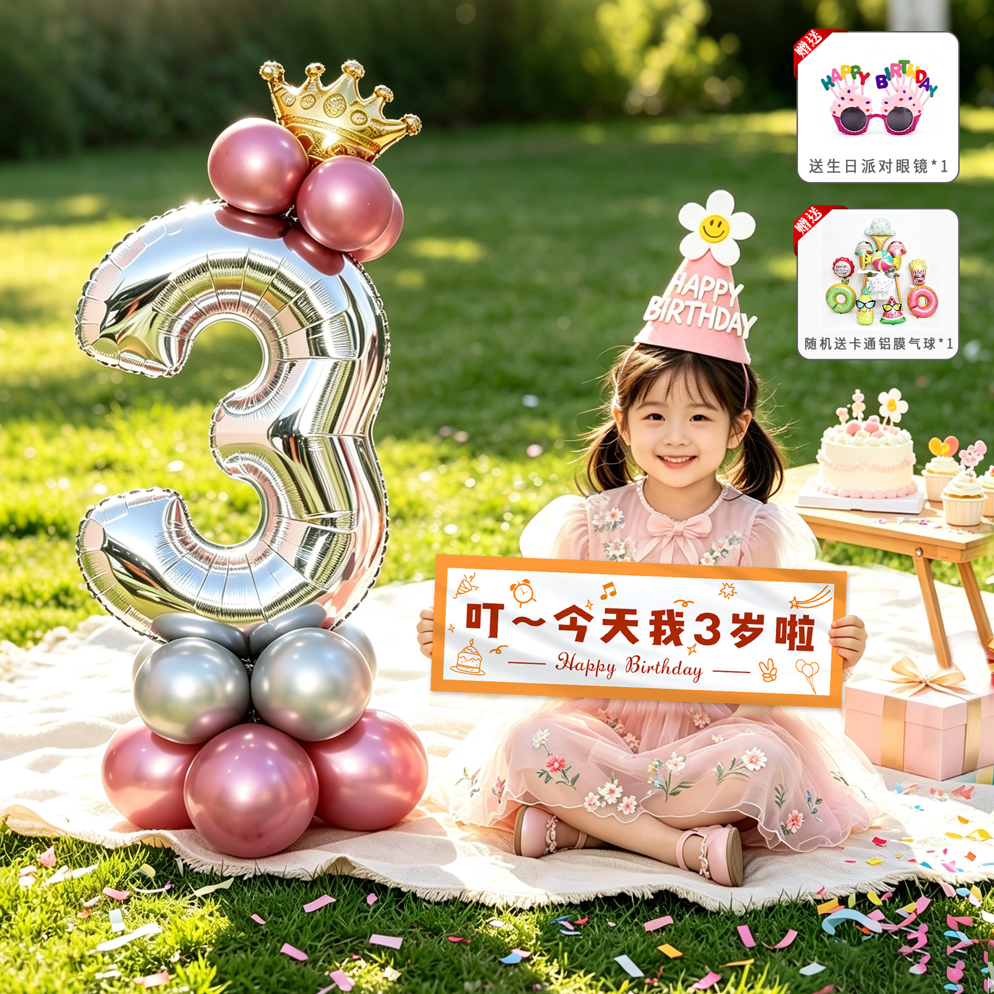 数字气球立柱男女孩10岁生日装饰儿童场景宝宝装扮布置背景墙用品