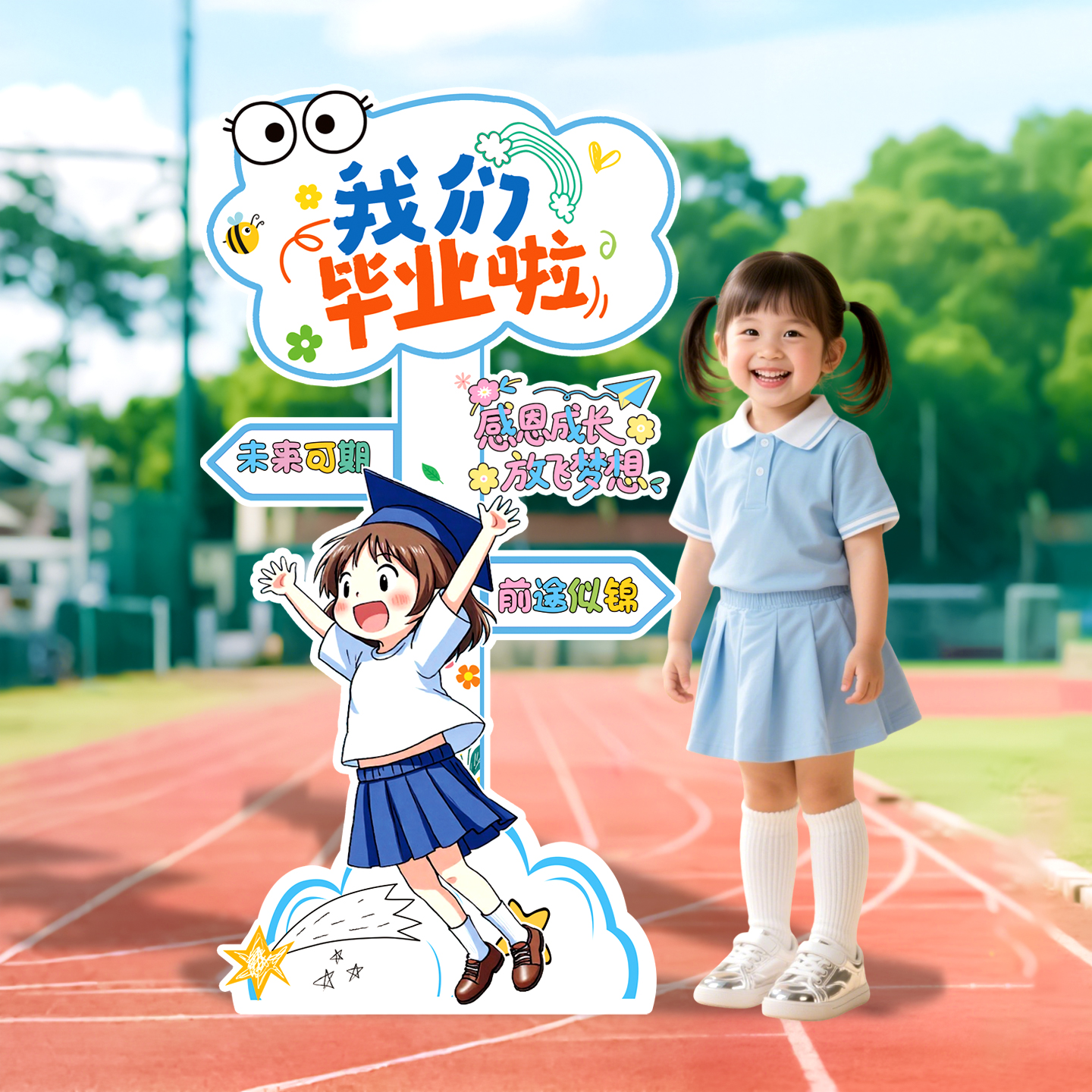 毕业季指引牌迎宾牌典礼KT板打卡校园留念幼儿园小学活动布置装饰