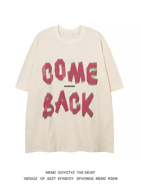 新款欧美韩版高街潮牌宽松纯棉情侣装百搭短袖insT恤男女款上衣