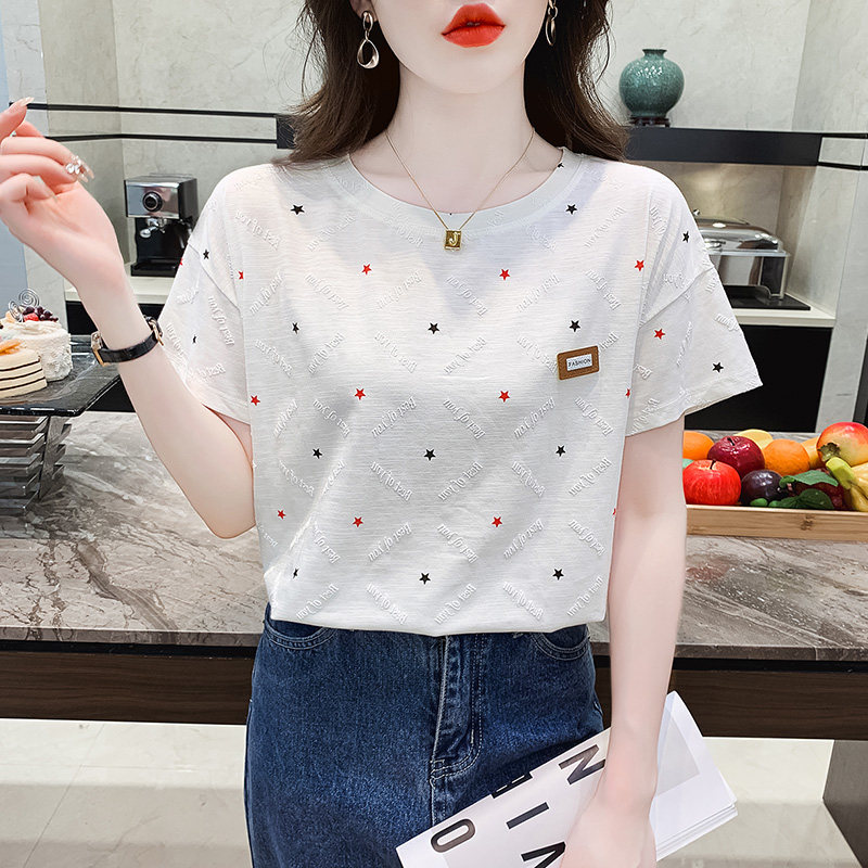印花短袖T恤女2026夏季新款时尚ins潮女士减龄休闲半袖小衫上衣薄