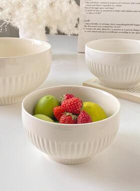 陶瓷奶白色碗盘套装家用盘子轻奢简约日式高级感深盘菜盘米饭碗