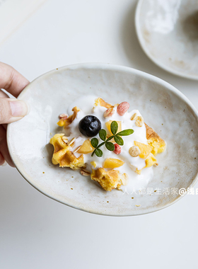 椭圆形盘子陶瓷碟子5.5英寸碟火锅蘸料碟小吃碟凉菜碟家用陶瓷碟