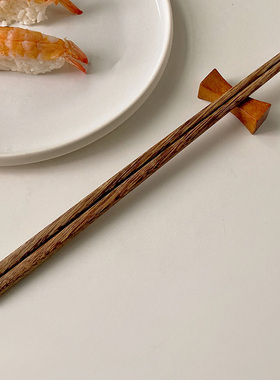 浅白doo高档实木筷子无漆无蜡防霉防滑耐高温家庭筷子  家用1双装