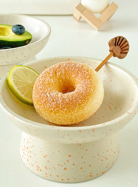 浅白doo 有个性的碗ins高脚甜品碗陶瓷水果碗小众设计零食碗 微瑕