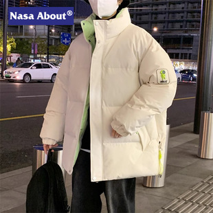鸭绒加厚保暖青少年轻薄外套 新款 NASA ABOUT立领羽绒服男秋冬季