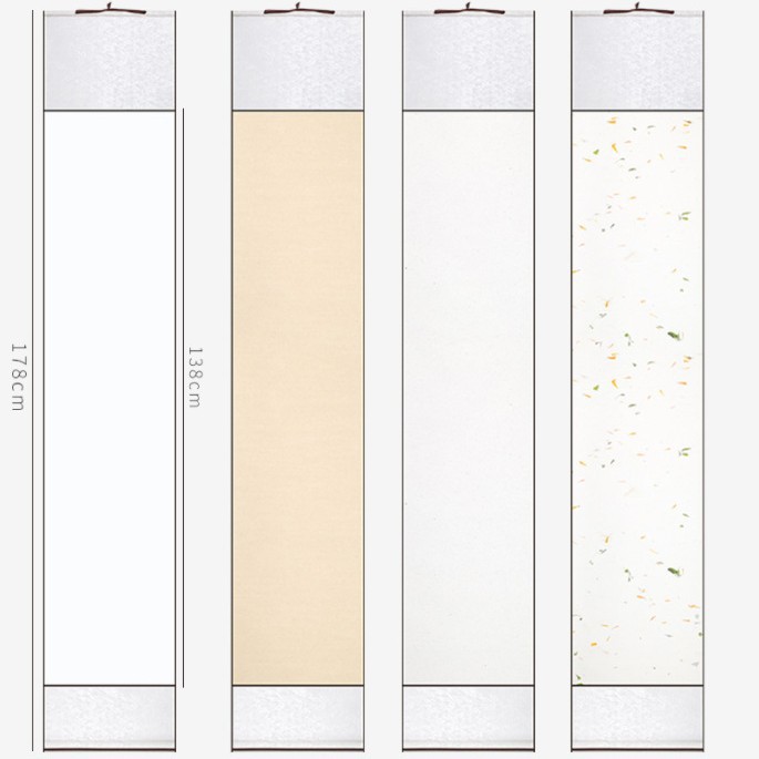 宣纸空白画轴卷轴立轴横批中堂字画装裱对联书法绘画学生挂轴