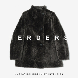 皮毛一体外套 立领纽扣款 拉贡中长款 50981 邢康莉甄选