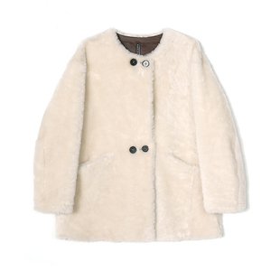 皮毛一体 圆领纽扣款 诺曼短款 40915 邢康莉甄选