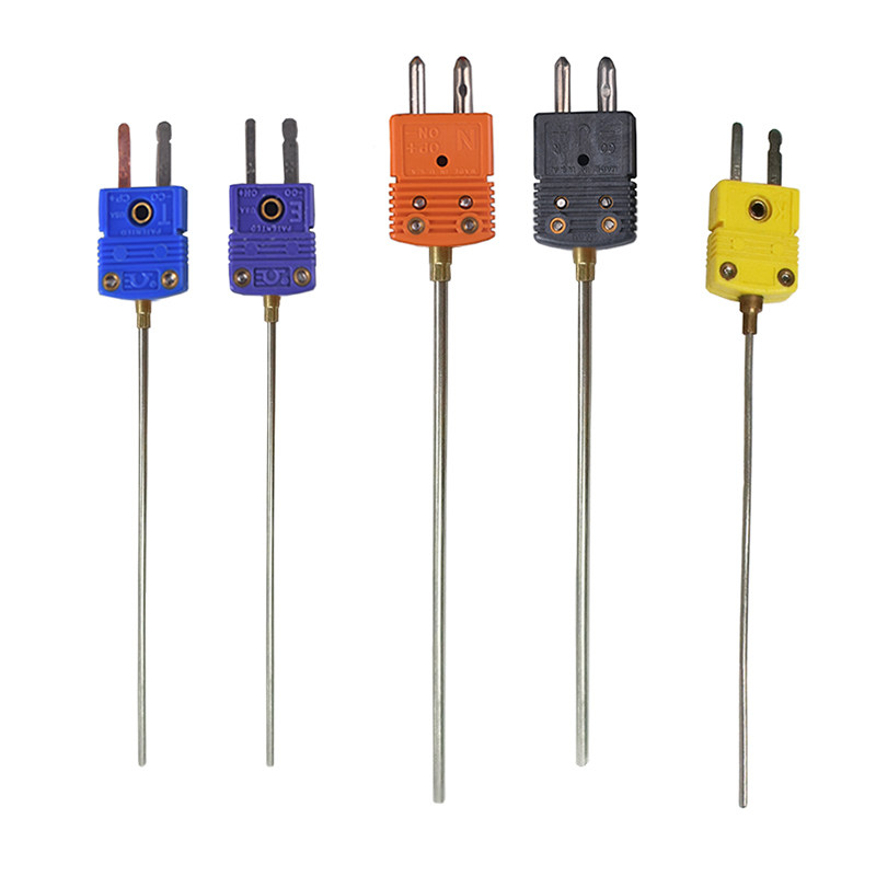 k型n型j型e型t型铠装热电偶插头式0.5mm探针耐高温0-1300℃可弯曲