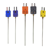 0.5mm探针耐高温0 K型N型J型E型T型铠装 热电偶插头式 1300℃可弯曲