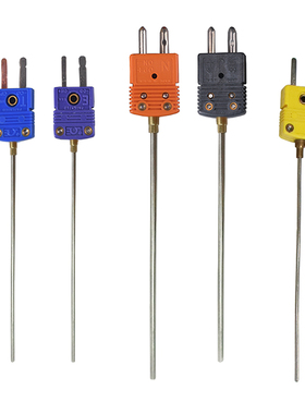K型N型J型E型T型铠装热电偶插头式0.5mm探针耐高温0-1300℃可弯曲