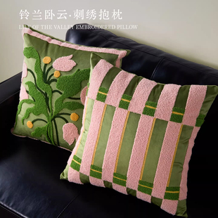 刺绣抱枕轻奢高级感样板房客厅床头靠枕含芯靠垫靠背飘窗摆件装饰