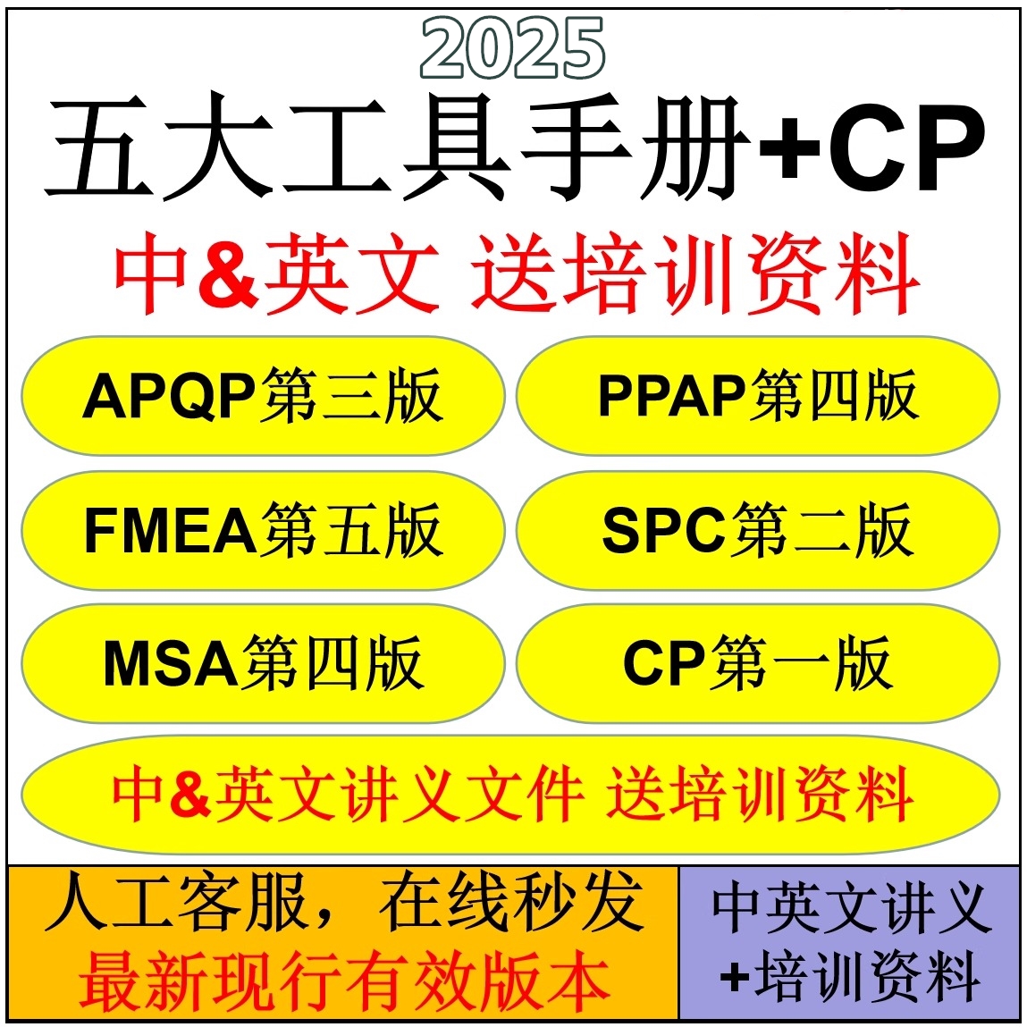 IATF16949五大工具手册APQP第三版/PPAP/FMEA/SPC/MSA/CP资料模板