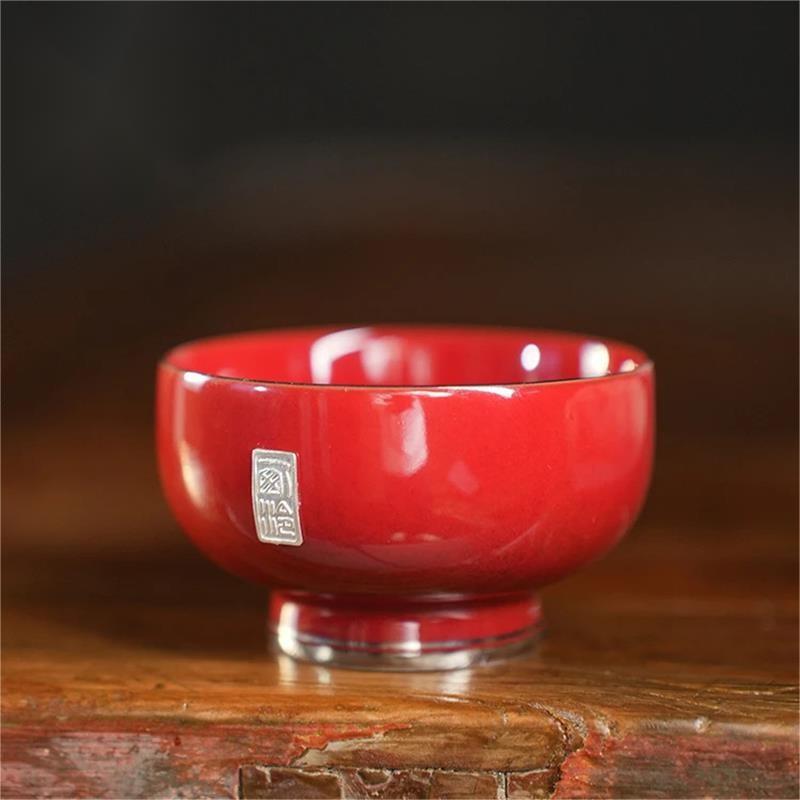 博物馆复刻宝石红尘缘杯HX0265a高档陶瓷手工主人杯缸杯个人缸杯