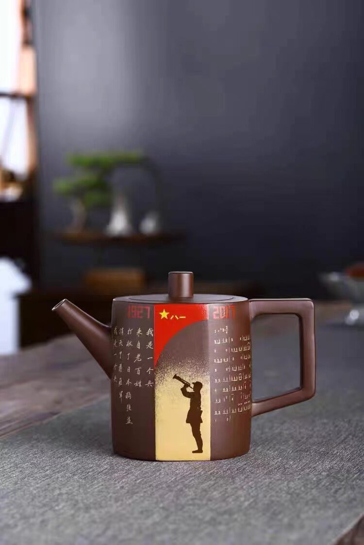 葛军老师纯手工制作将军壶之军歌嘹亮原矿老紫泥全手制宜兴紫砂壶